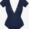 Robin Piccone One Pieces-Amy Raglan One Piece Navy