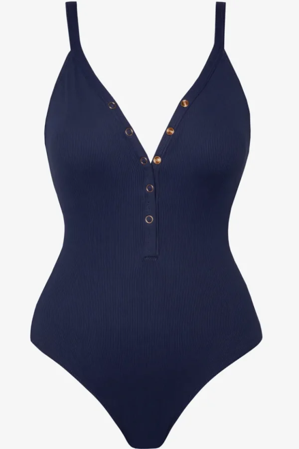 amy_vneck_one_piece_1.webp Robin Piccone One Pieces-Amy V-Neck One Piece Navy