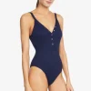 amy_vneck_one_piece_2.webp Robin Piccone One Pieces-Amy V-Neck One Piece Navy