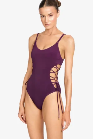 aubrey_lace_up_one_piece_0-1.webp Robin Piccone One Pieces-Aubrey Lace Up One Piece