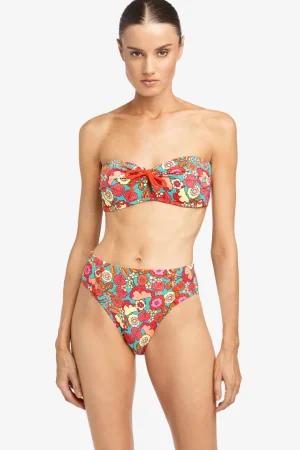 Robin Piccone Bikini Tops-Bibi Bandeau Bikini Top Iceberg Multi