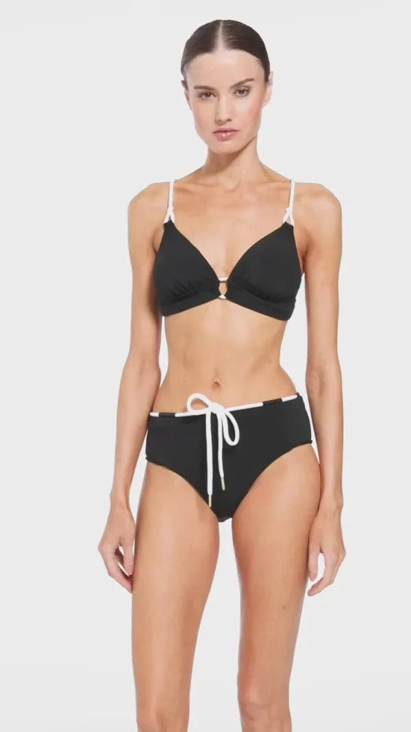 Robin Piccone Bikini Tops-Emma Triangle Top Black