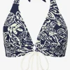indah_halter_top_1.webp Robin Piccone Bikini Tops-Indah Halter Top Navy/Ecru