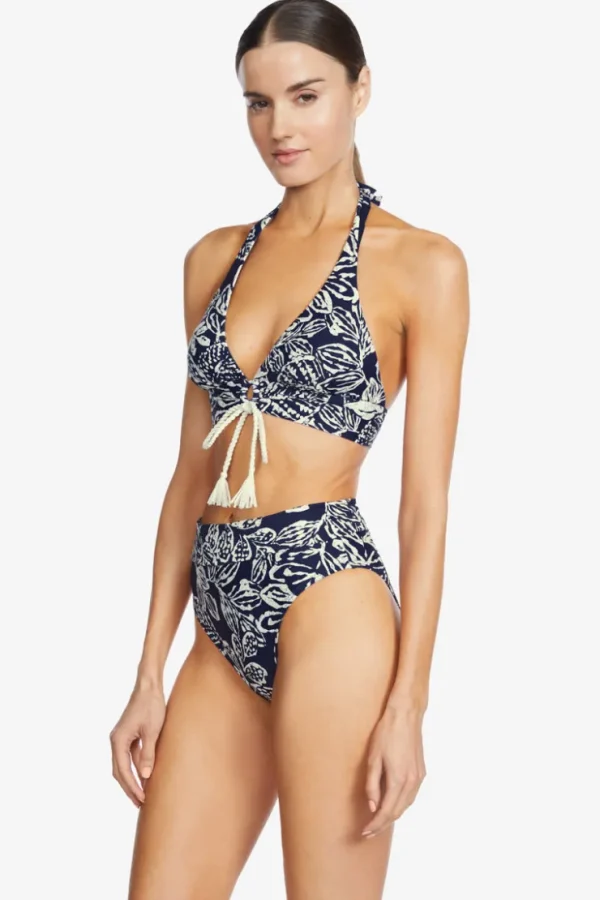indah_high_waist_bikini_b_2.webp Robin Piccone Bikini Bottoms-Indah High Waist Bikini Bottom Navy/Ecru