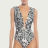 indah_shirred_one_piece_4.webp Robin Piccone One Pieces-Indah Shirred One Piece Navy/Ecru