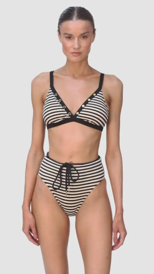 Robin Piccone Bikini Bottoms-Jules High Waist Ecru Multi
