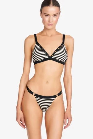 Robin Piccone Bikini Tops-Jules Triangle Top Ecru Multi
