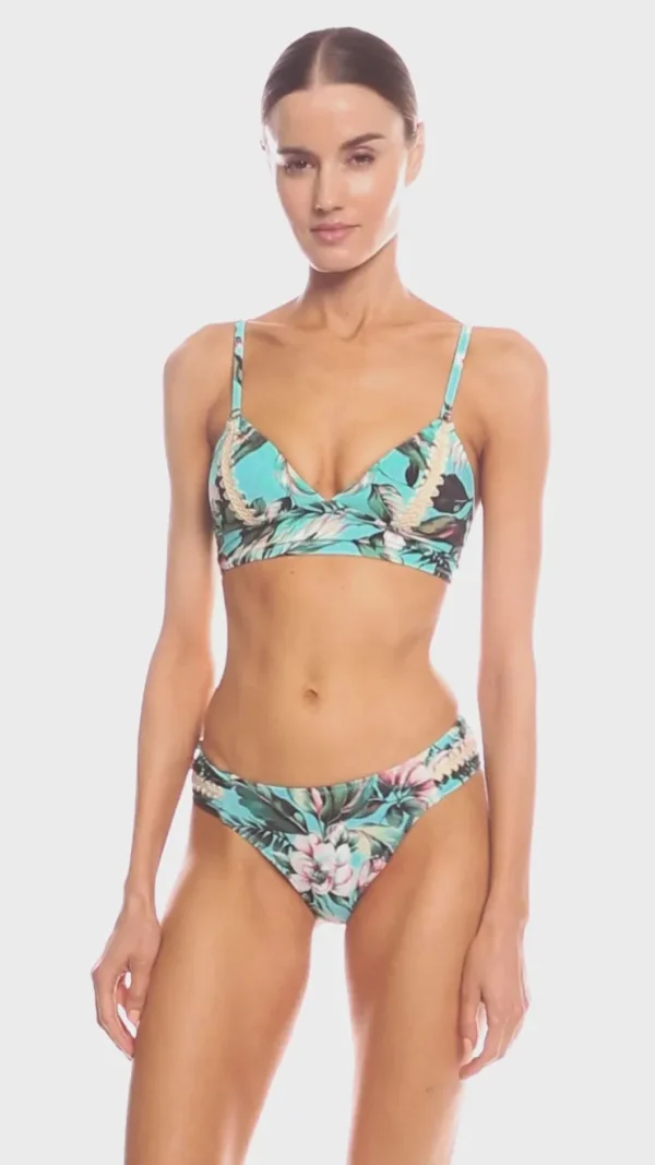 Robin Piccone Bikini Tops-Mai Triangle Top Aqua