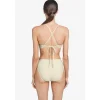 Robin Piccone Bikini Tops-Marlow Halter Bikini Top Ecru