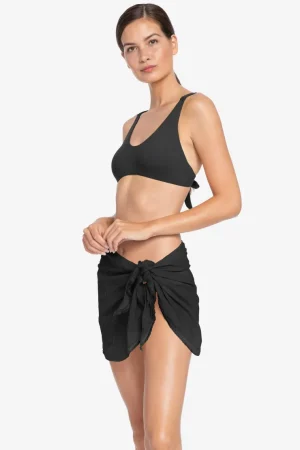 michelle_fringe_side_tie__0.webp Robin Piccone Cover Ups-Michelle Fringe Side Tie Pareo Black