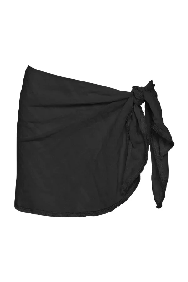 Robin Piccone Pareos-Michelle Fringe Side Tie Pareo Black