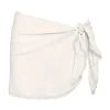 Robin Piccone Cover Ups-Michelle Fringe Side Tie Pareo Ecru