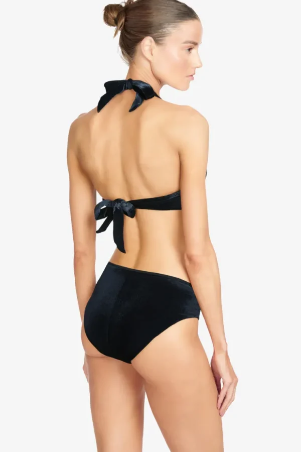 Robin Piccone Bikini Tops-Roxy Halter Bikini Top Black