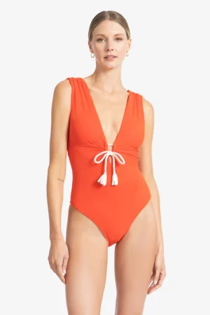 Robin Piccone One Pieces-Soliel Capsleeve One Piece Marmalade