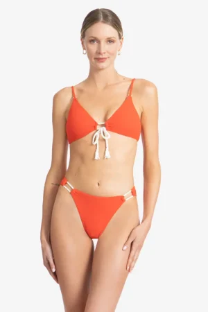 Robin Piccone Bikini Tops-Soliel Tiefront Bikini Top Marmalade